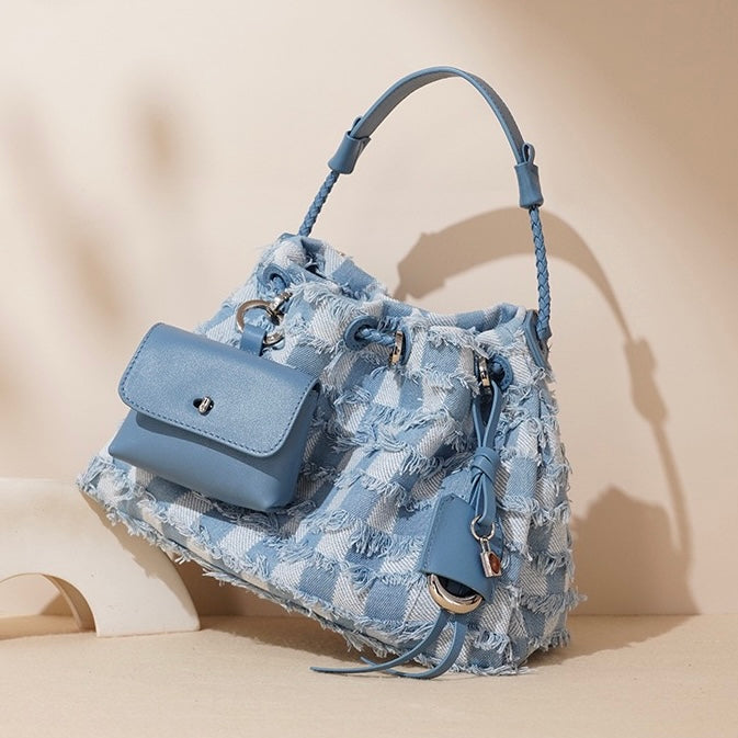 Tassie – Fringe Bucket Bag With Detachable Mini Pouch