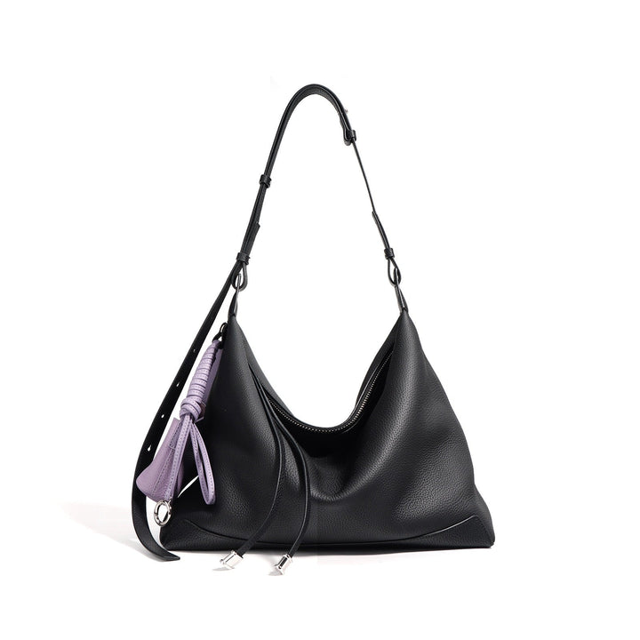 Tulum – Women's Leather Hobo Bag with Knotted Strap & Tassel Detail