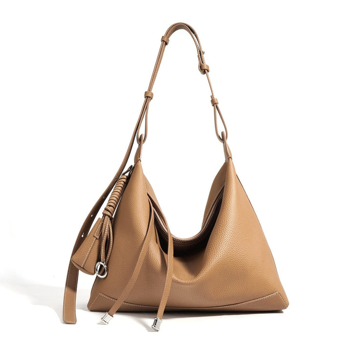 Tulum – Women's Leather Hobo Bag with Knotted Strap & Tassel Detail
