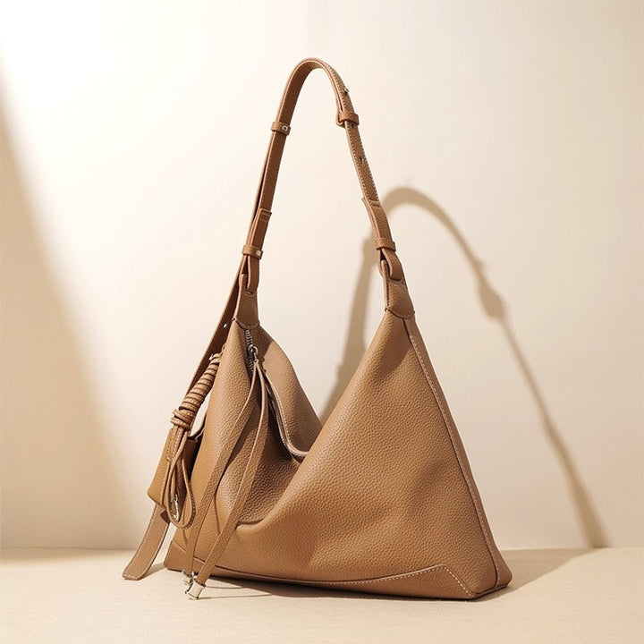 Tulum – Women's Leather Hobo Bag with Knotted Strap & Tassel Detail