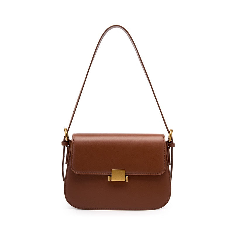 Arden – Structured Shoulder Bag With Gold-Tone Lock Closure