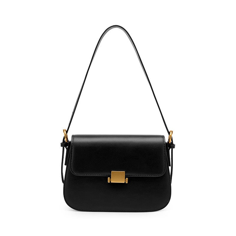 Arden – Structured Shoulder Bag With Gold-Tone Lock Closure