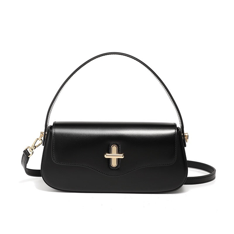 Remi – Shoulder Bag With Gold Turn Lock And Crossbody Strap