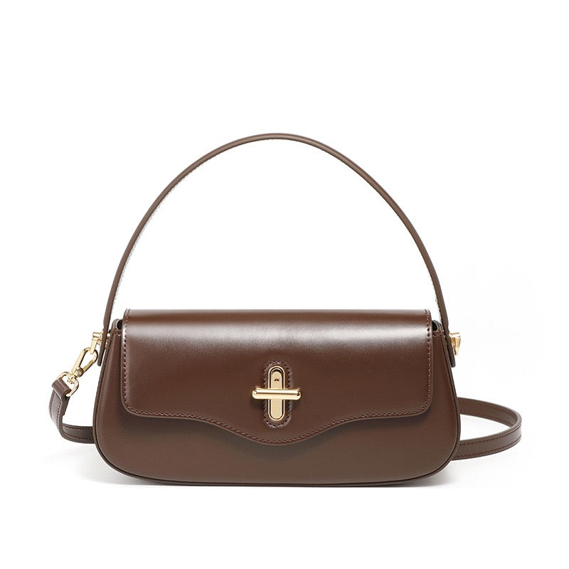 Remi – Shoulder Bag With Gold Turn Lock And Crossbody Strap