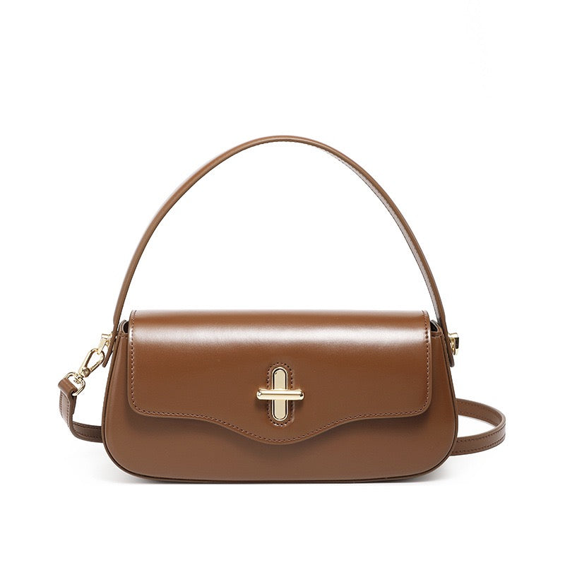 Remi – Shoulder Bag With Gold Turn Lock And Crossbody Strap