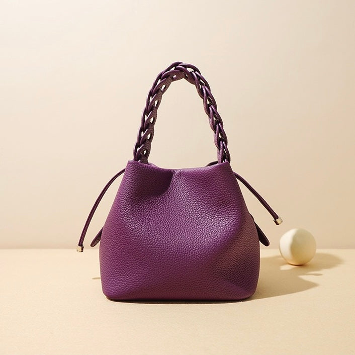 Brea – Women's Mini Bucket Bag With Braided Top Handle