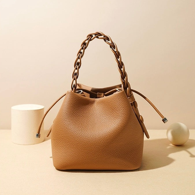 Brea – Women's Mini Bucket Bag With Braided Top Handle