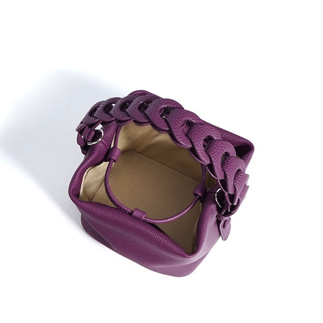 Brea – Women's Mini Bucket Bag With Braided Top Handle