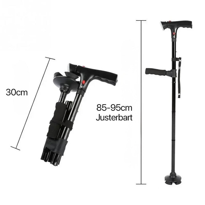 Folding Cane with Dual Handles, Alarm & Light