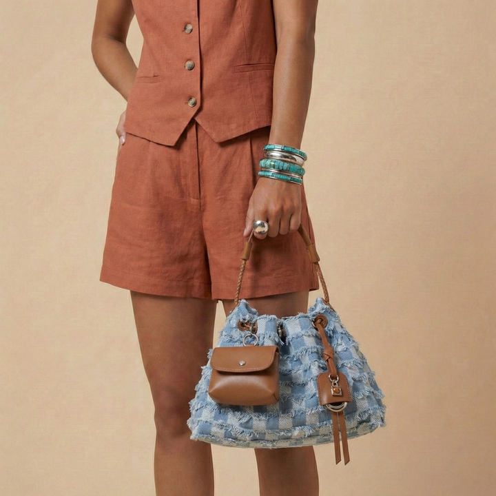 Tassie – Fringe Bucket Bag With Detachable Mini Pouch