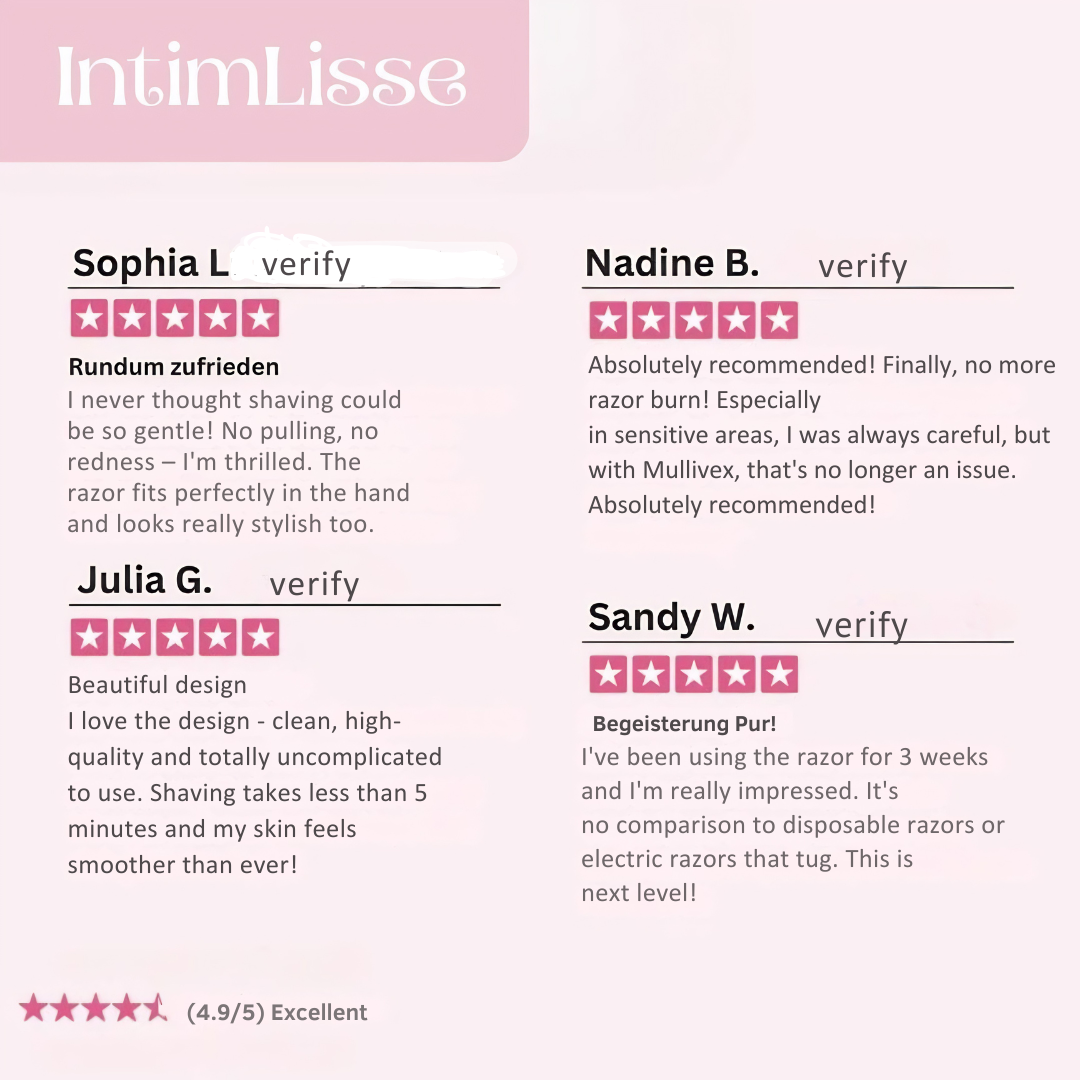 Intimate Shaver | Wireless Electric Shaver | Gentle Wet and Dry Shaving | IntimLisse