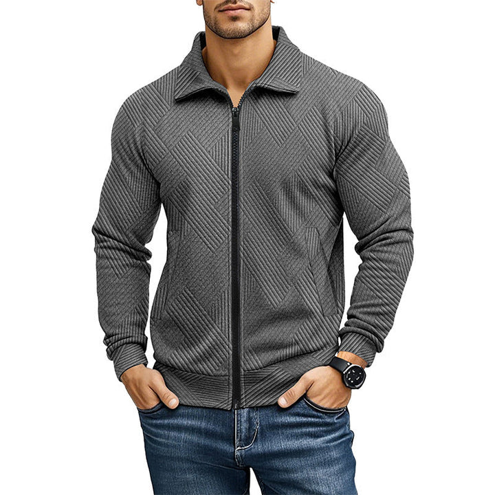 Comfortable Vest with Ribbed Texture Pattern and Zipper for Men