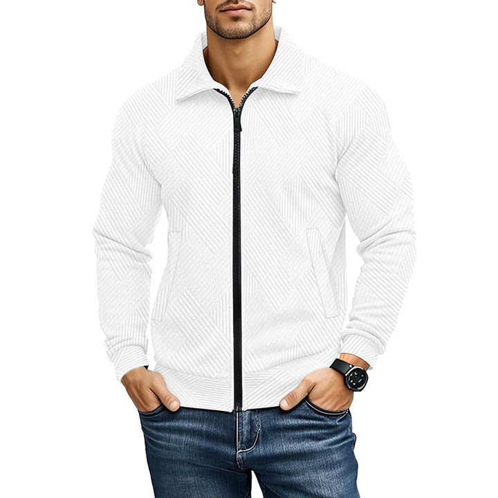 Comfortable Vest with Ribbed Texture Pattern and Zipper for Men