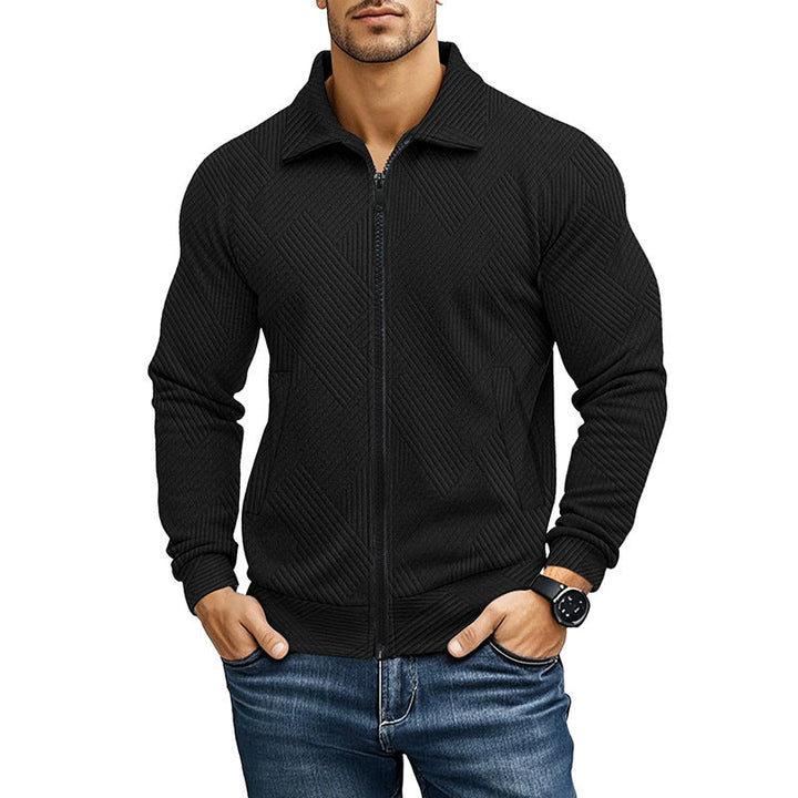 Comfortable Vest with Ribbed Texture Pattern and Zipper for Men