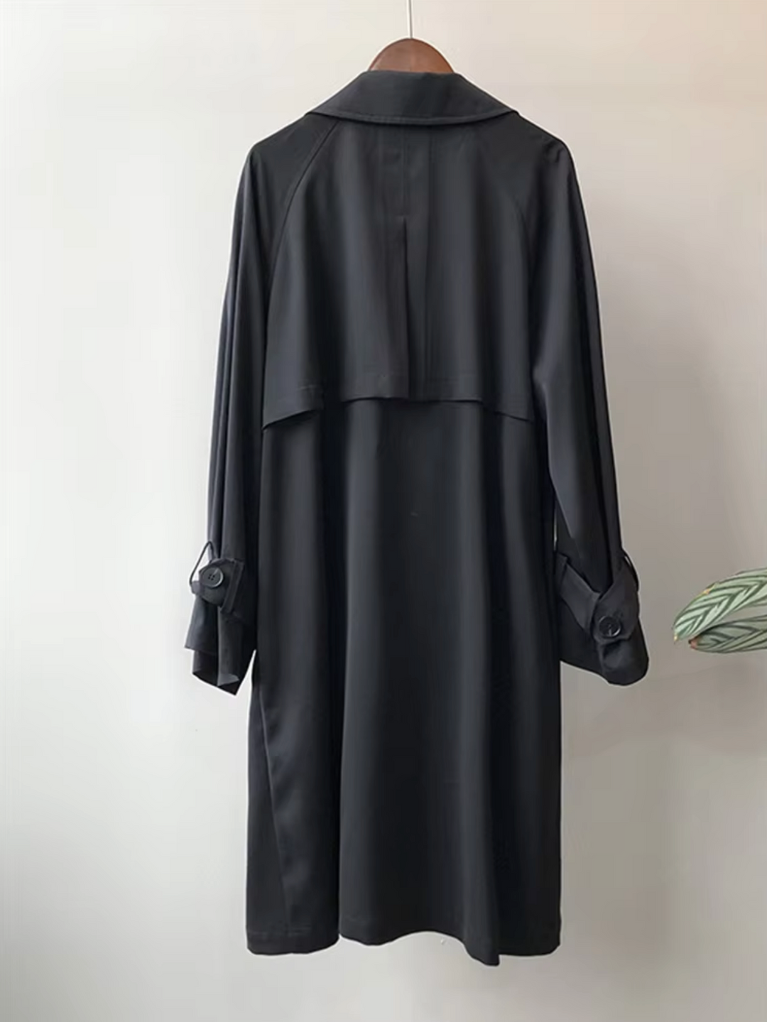 Women's All-Weather Structured Trench Coat with Double Breasted Lapel