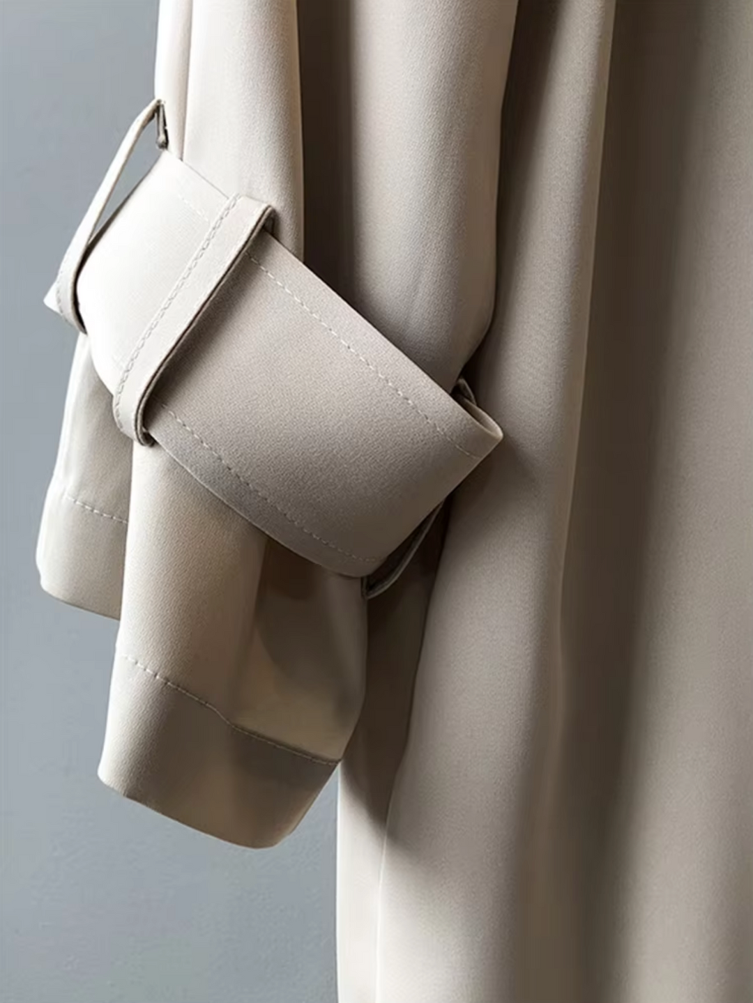 Women's All-Weather Structured Trench Coat with Double Breasted Lapel