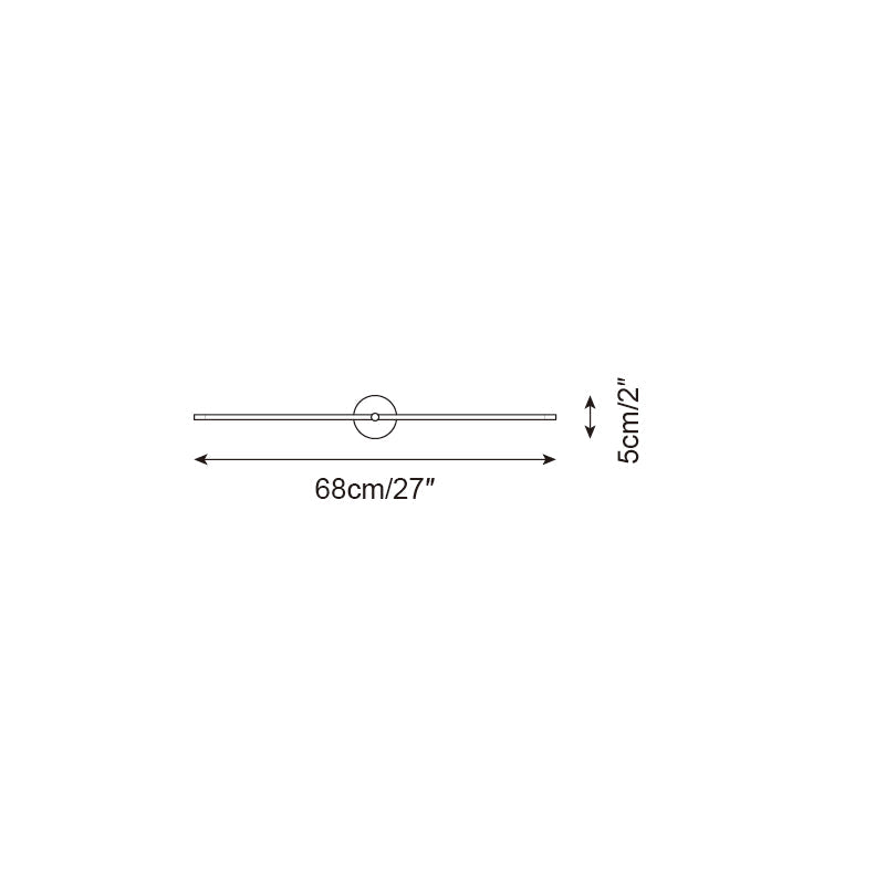 Minimalist Wall Lamp Linear Rod Double End Accent Modern Style