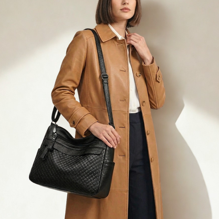 Kenna – Woven Vegan Cowhide Crossbody Bag