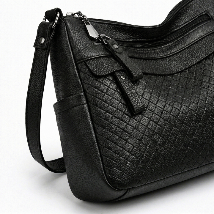 Kenna – Woven Vegan Cowhide Crossbody Bag