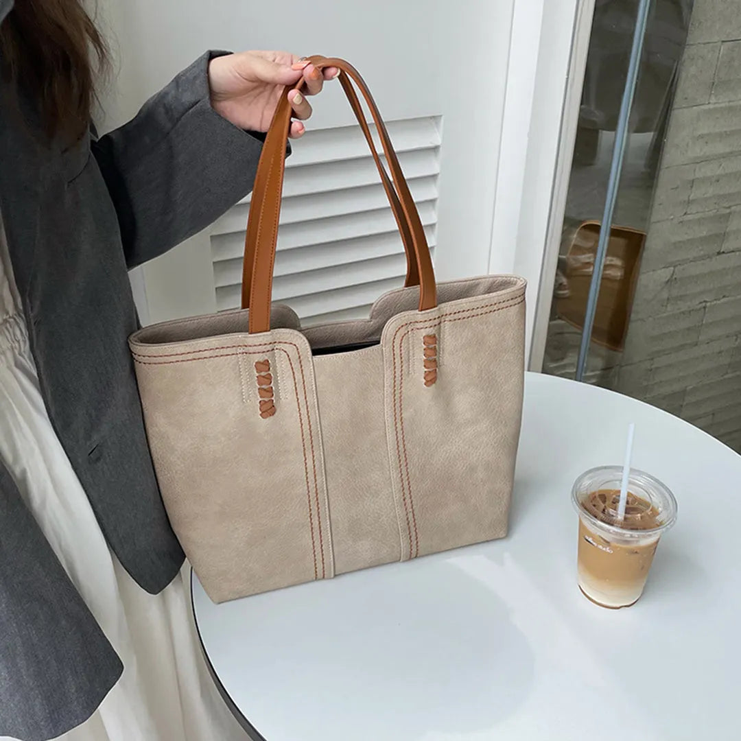 Rova – Large Vegan Leather Tote Bag, Work Shoulder Bag