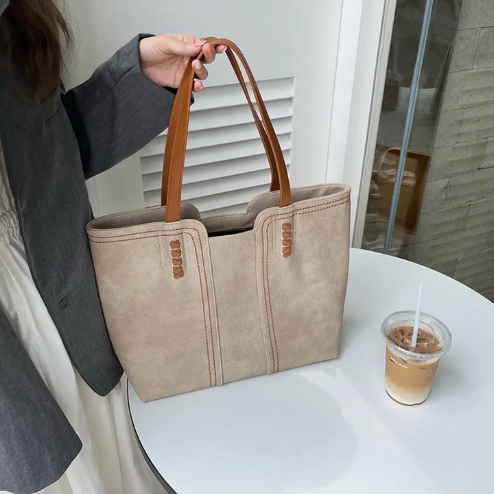 Rova – Large Vegan Leather Tote Bag, Work Shoulder Bag