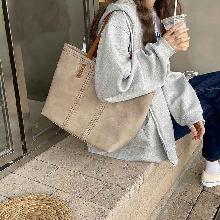 Rova – Large Vegan Leather Tote Bag, Work Shoulder Bag
