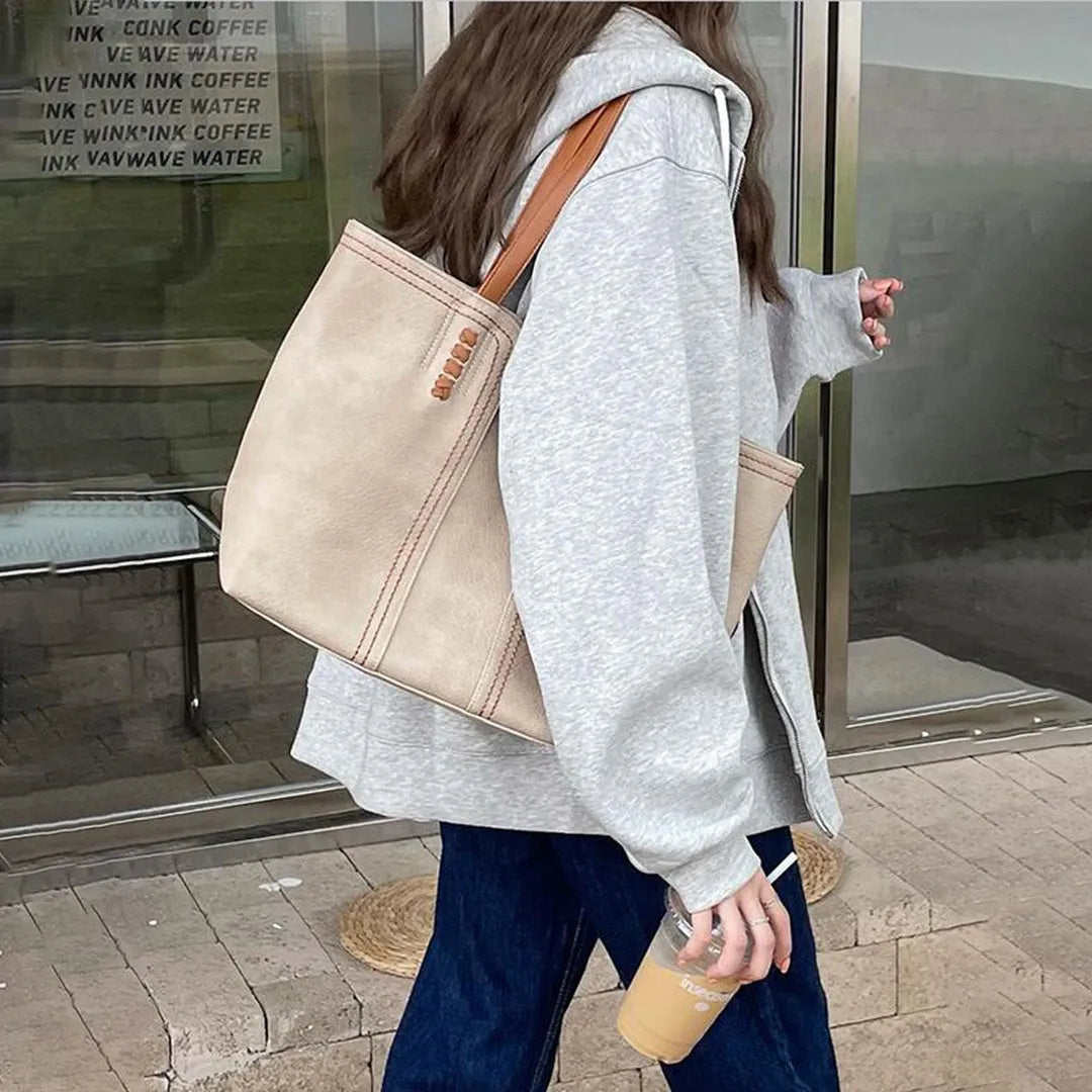Rova – Large Vegan Leather Tote Bag, Work Shoulder Bag