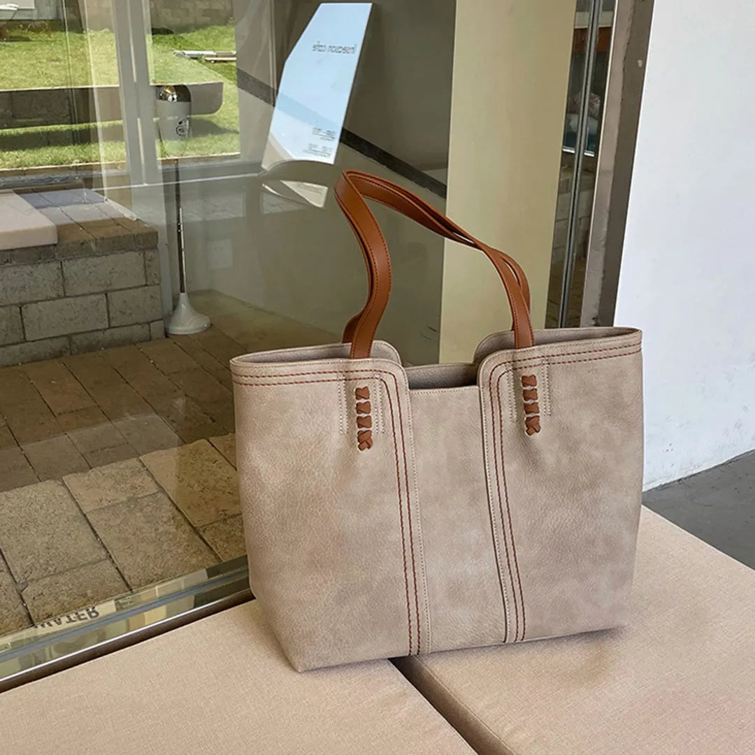 Rova – Large Vegan Leather Tote Bag, Work Shoulder Bag