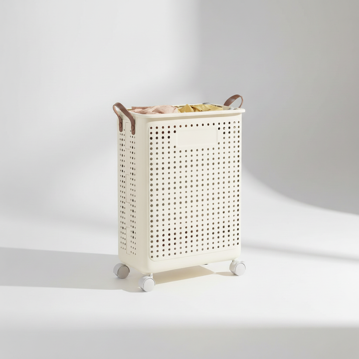 Rolling Collapsible Laundry Hamper with Breathable Design