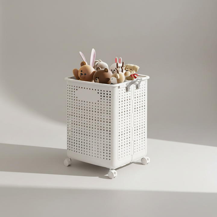 Rolling Collapsible Laundry Hamper with Breathable Design