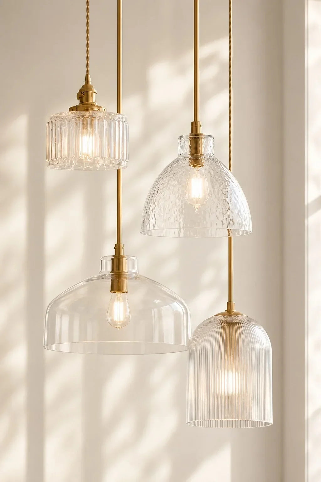 Ondine Farmhouse Hammered Glass Pendant Lamp