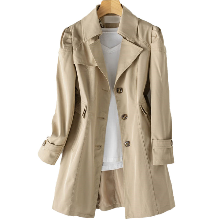 Women's Relaxed Long Windbreaker - Wind and Rain Resistant Jacket with Adjustable Hood