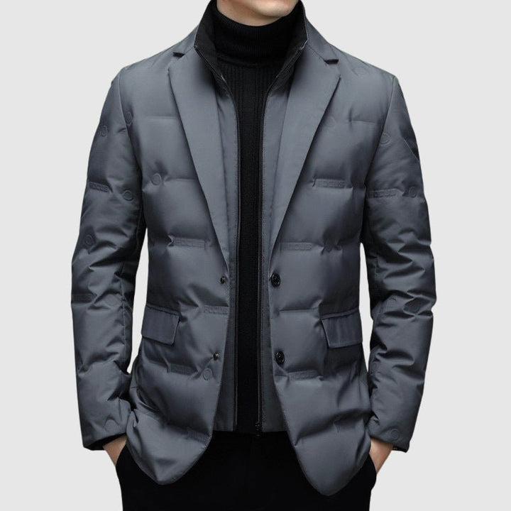 Urban Quilted Button Jacket for Men