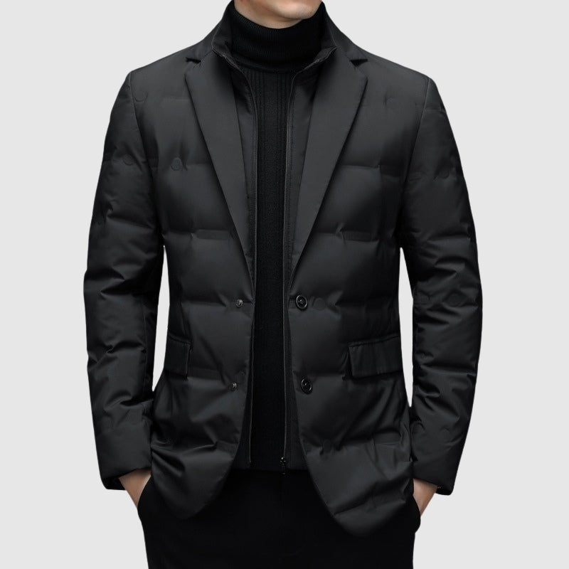 Urban Quilted Button Jacket for Men