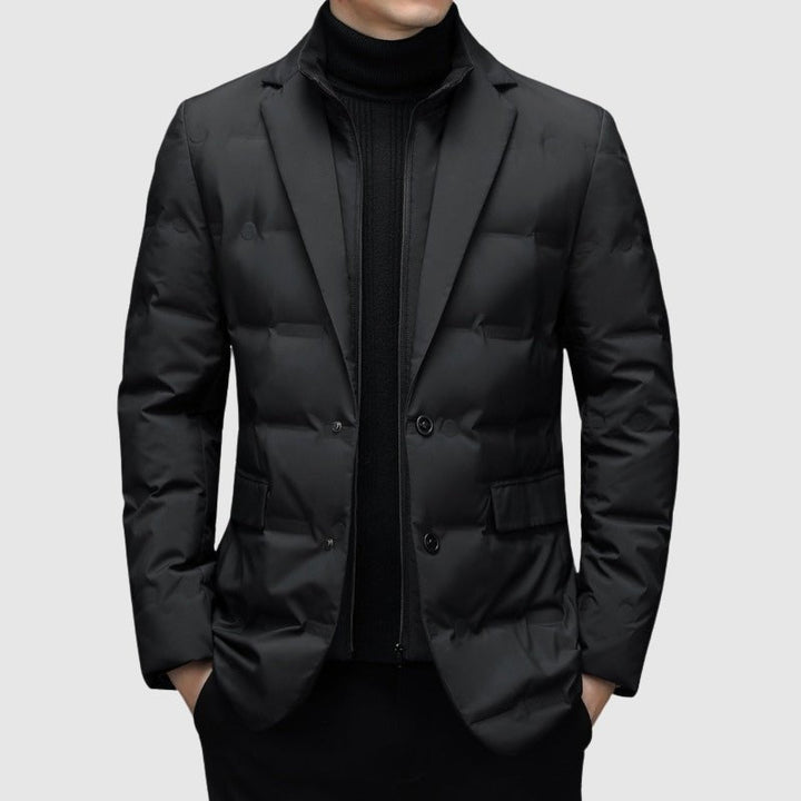 Urban Quilted Button Jacket for Men