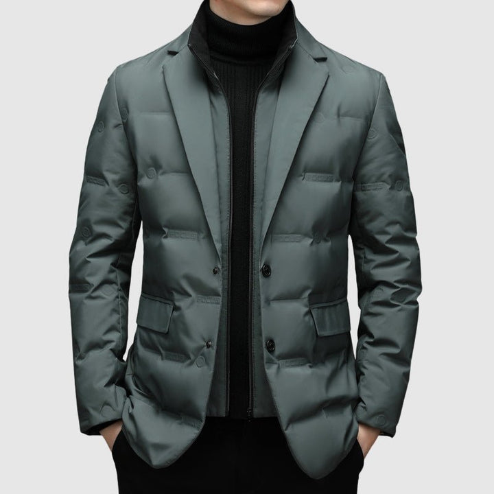 Urban Quilted Button Jacket for Men