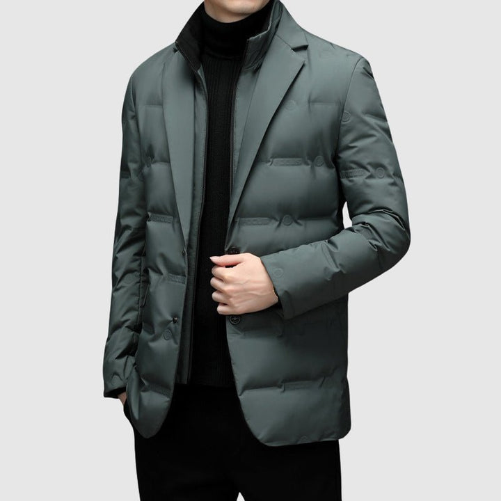 Urban Quilted Button Jacket for Men