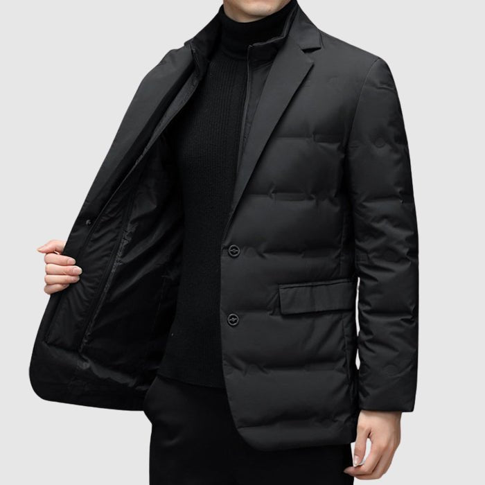 Urban Quilted Button Jacket for Men