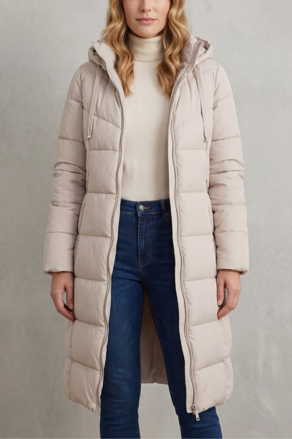 Women's Extended Length Quilted Puffer Coat – Warm & Stylish