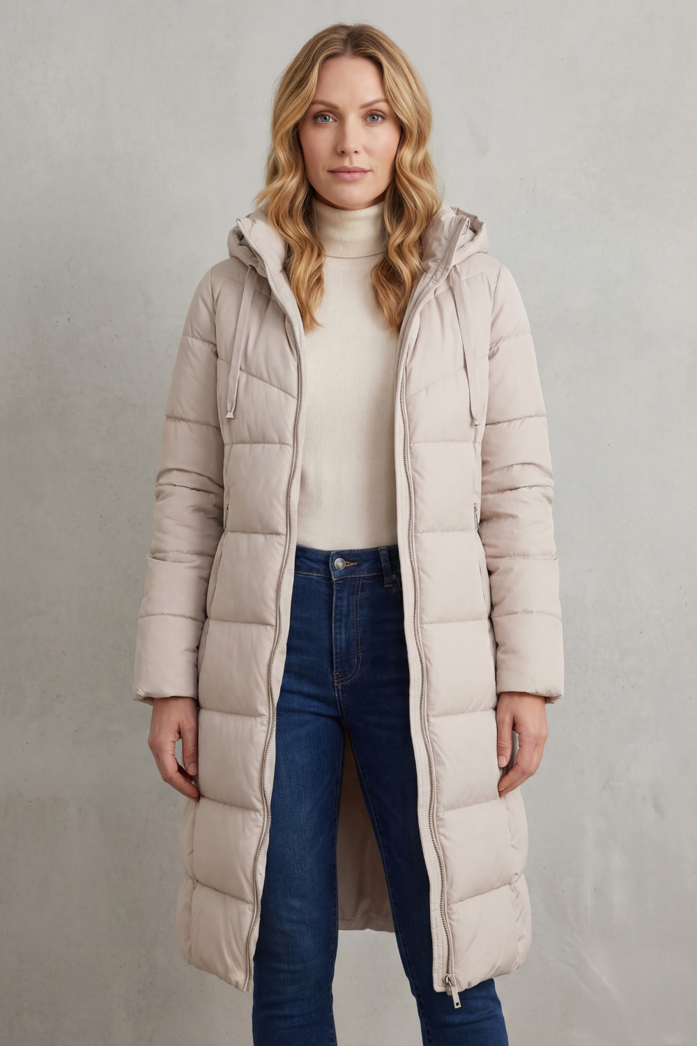 Women's Extended Length Quilted Puffer Coat – Warm & Stylish