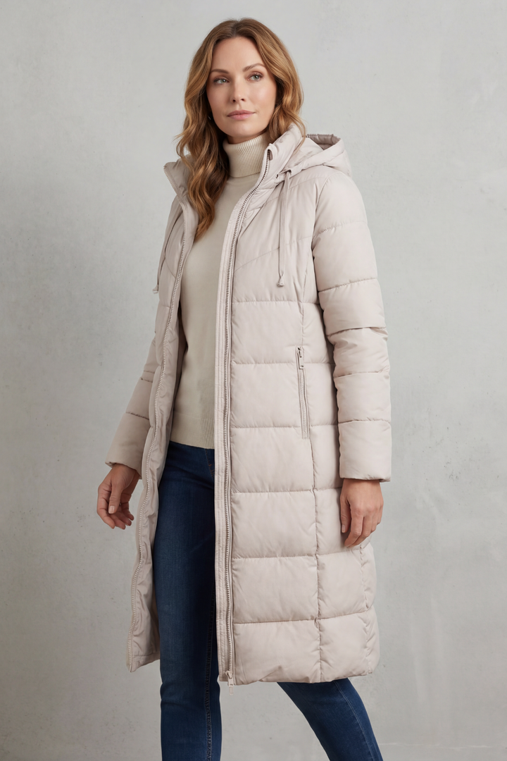 Women's Extended Length Quilted Puffer Coat – Warm & Stylish