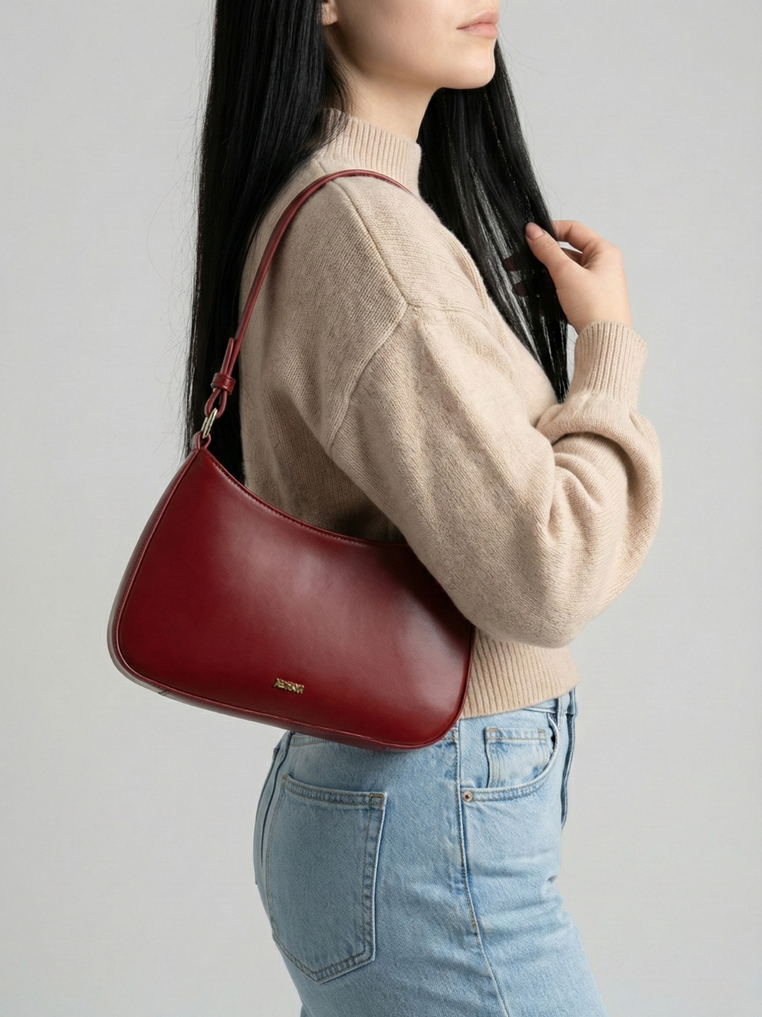 Cleo – Small Vegan Leather Shoulder Bag, Classic Hobo Bag