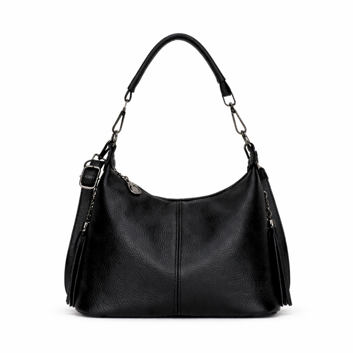 Lena – Cowhide Hobo Shoulder Bag with Tassel