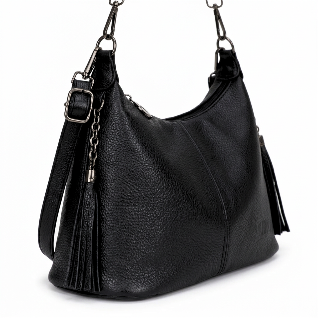Lena – Cowhide Hobo Shoulder Bag with Tassel