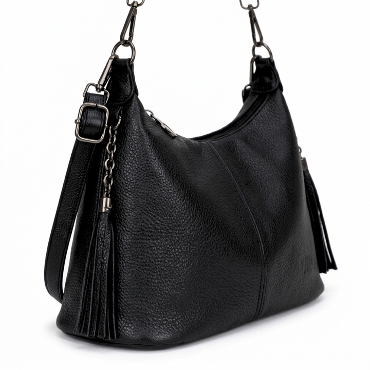 Lena – Cowhide Hobo Shoulder Bag with Tassel