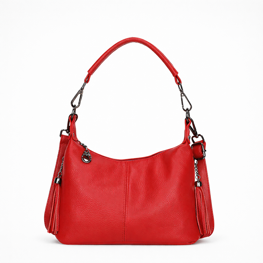 Lena – Cowhide Hobo Shoulder Bag with Tassel