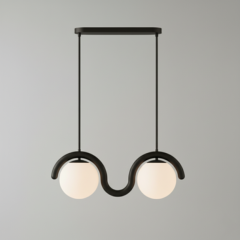 Uveta Linear Chandelier Red & Silver