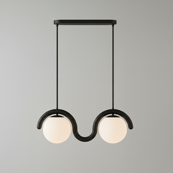 Uveta Linear Chandelier Red & Silver