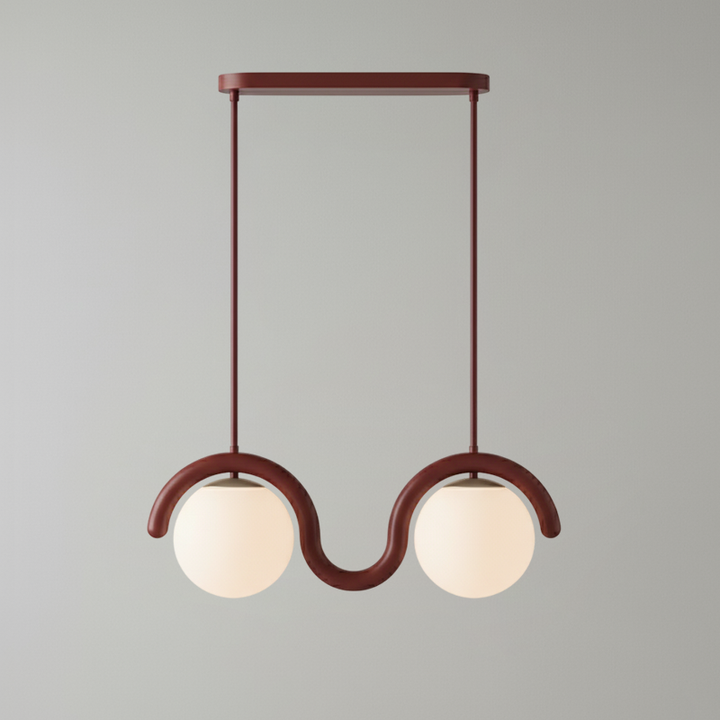 Uveta Linear Chandelier Red & Silver