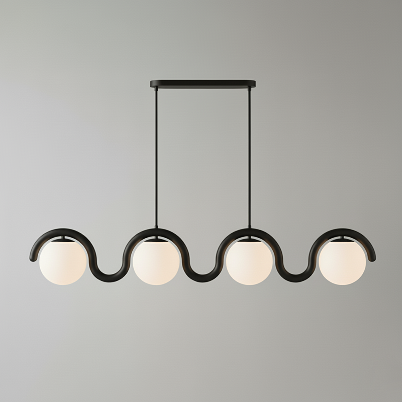 Uveta Linear Chandelier Red & Silver